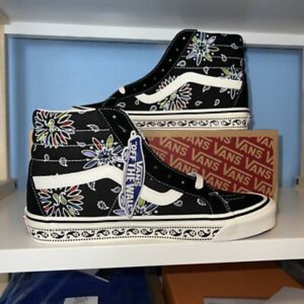 Brand New Men's Size 11 Vans Sk8-Hi 38 Dx Anaheim Factory Black Paisley … - Picture 3 of 5